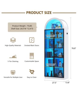 76" 8-Tier Display Cabinet with 3-Color Motion LED