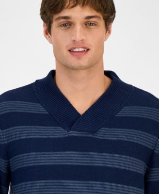 Men's Striped Shawl-Collar Sweater, Macy's Exclusive