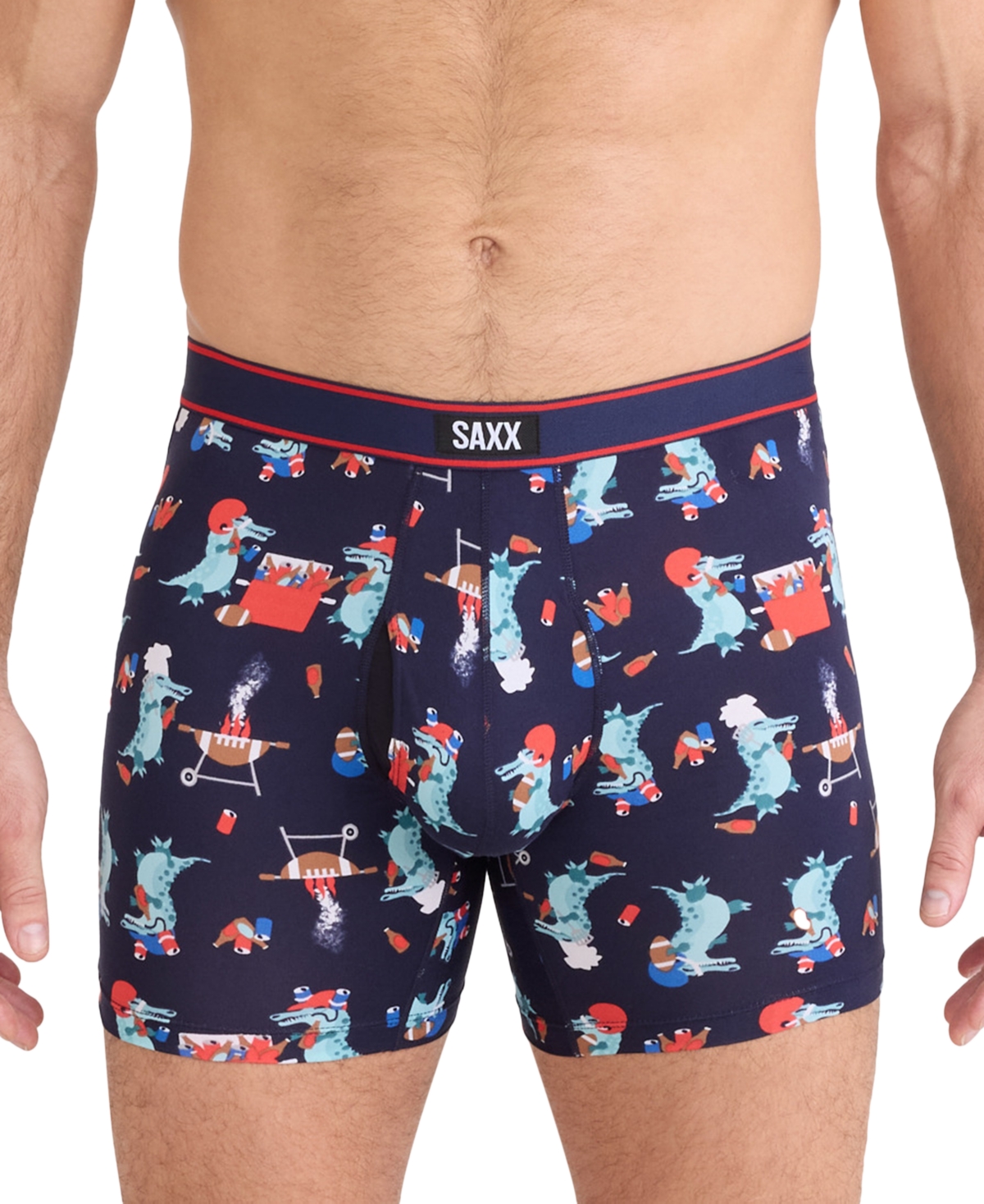 Saxx Men's Daytripper Moisture-wicking Printed Boxer Briefs In Black