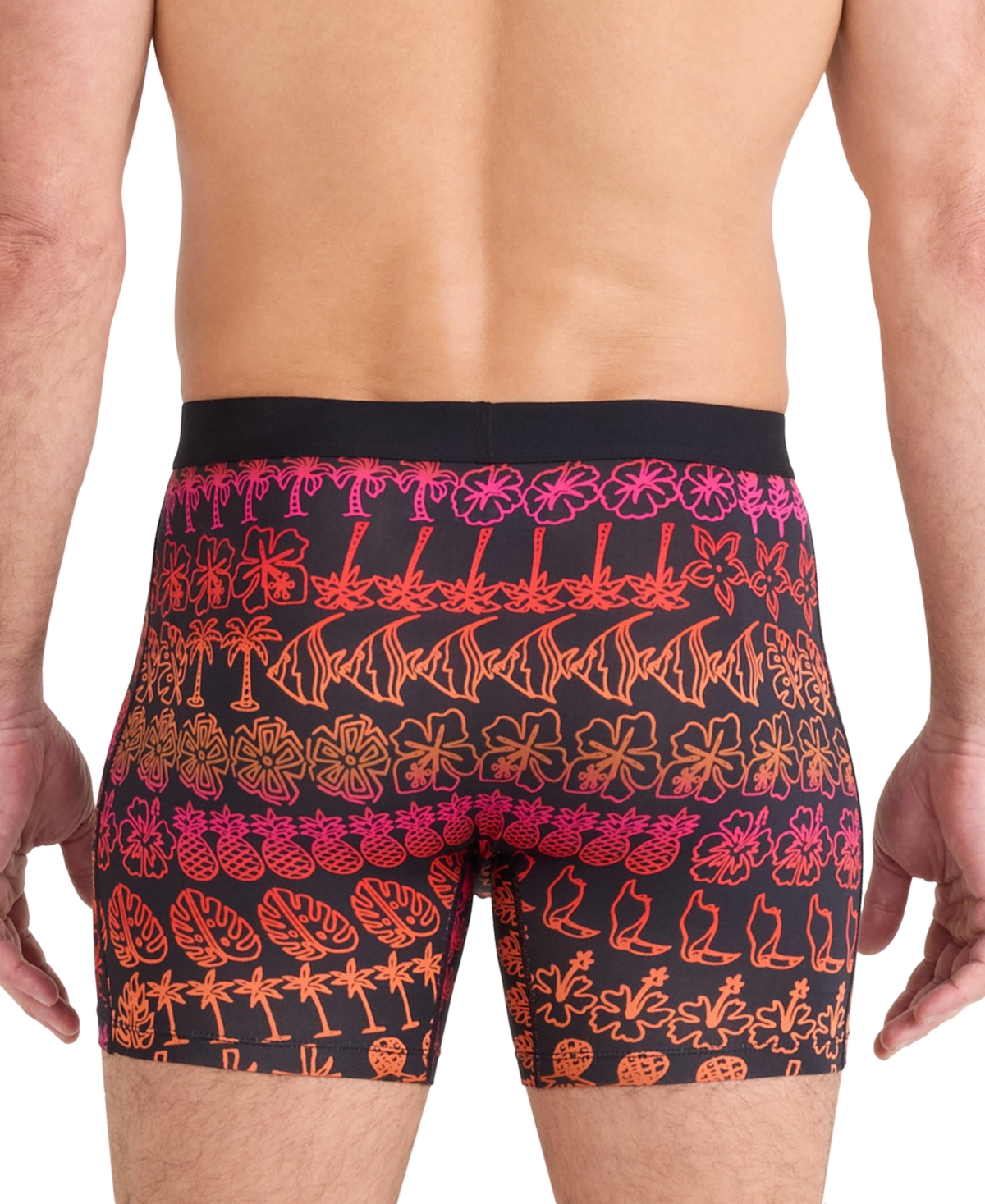 Saxx Men's Daytripper Moisture-wicking Printed Boxer Briefs In Burgundy