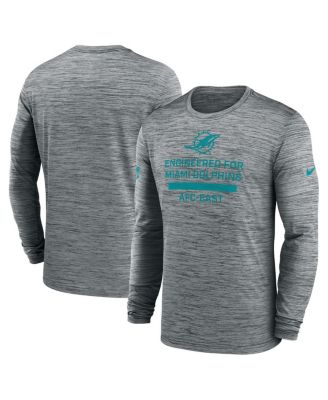 Nike - Men's Gray Miami Dolphins Sideline Velocity Performance Long Sleeve T-Shirt