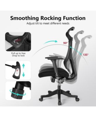 Mesh Office Chair Ergonomic Recliner Chair with 3D Adjustable Armrests & Lumbar Support