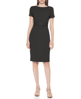 Calvin Klein - Women's Short-Sleeve Scuba Sheath Dress