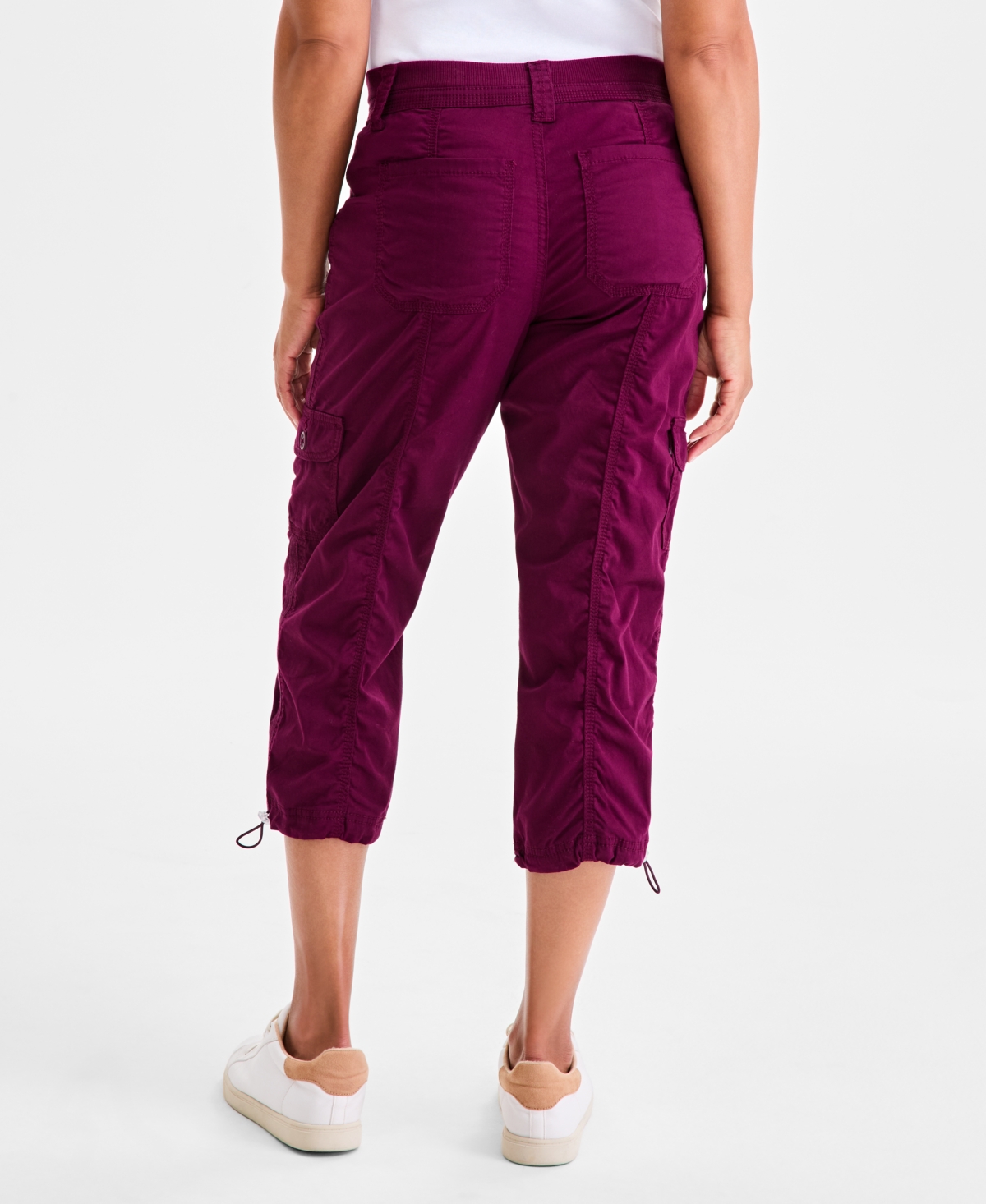 Style & Co Women's Mid-rise Cargo Capri Pants, Exclusively At Macy's In Burgundy