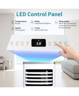 8,000 BTU Portable AC for Rooms up to 350 Sq.ft – Quiet, Remote Control, Digital Display, Easy Install Window Kit, Ideal for Home & Office