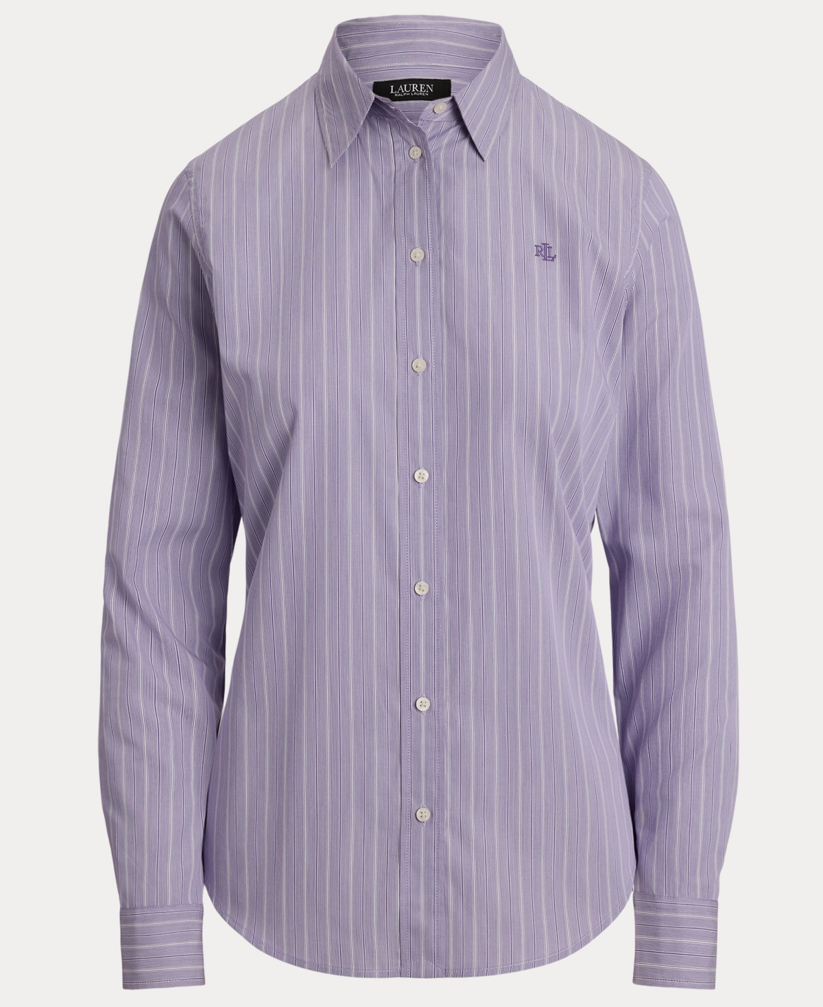 Ralph Lauren Lauren  Relaxed Fit Plaid Cotton Button-up Shirt In Purple