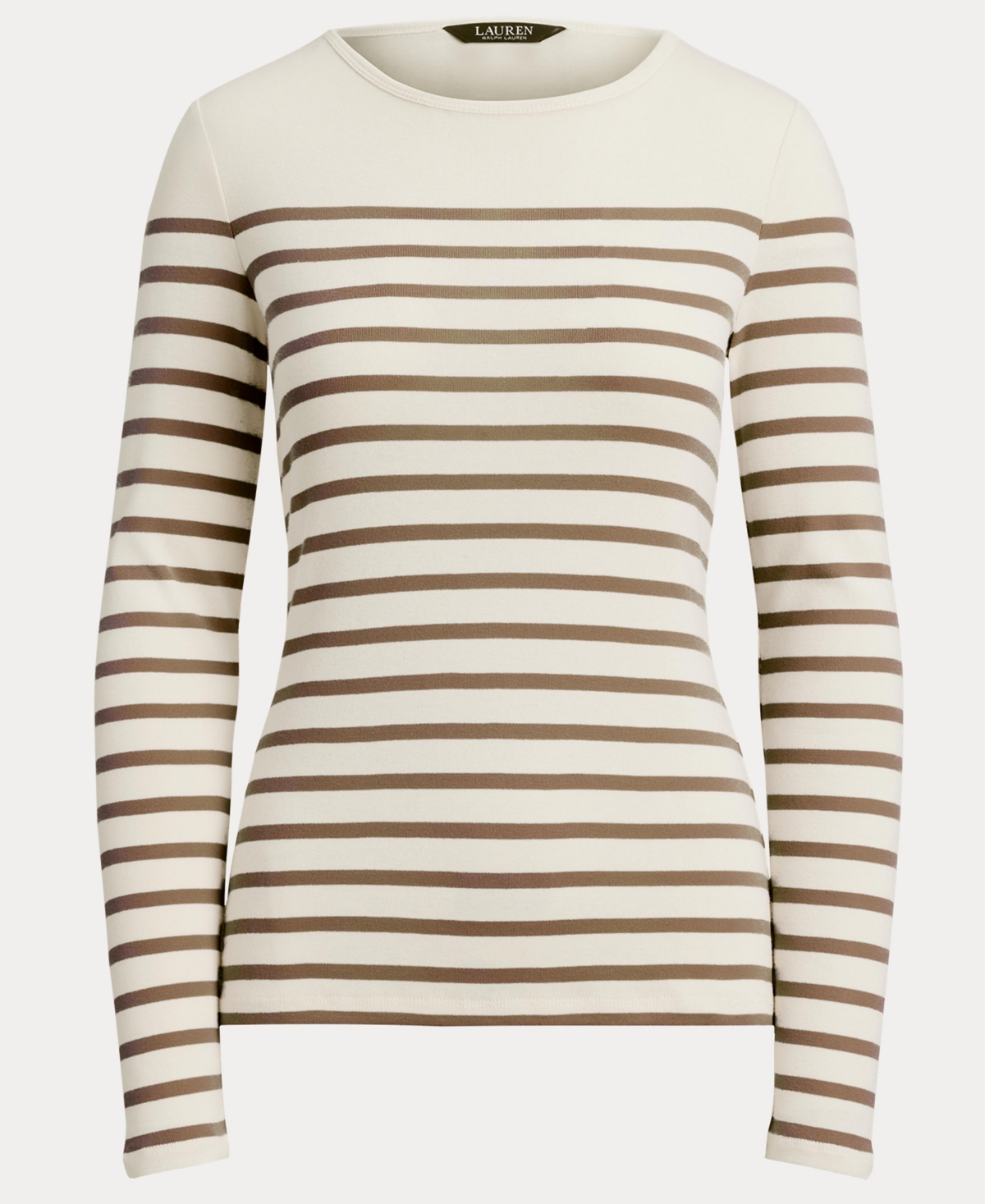 Lauren Ralph Women's Striped Cotton Long-Sleeve Tee