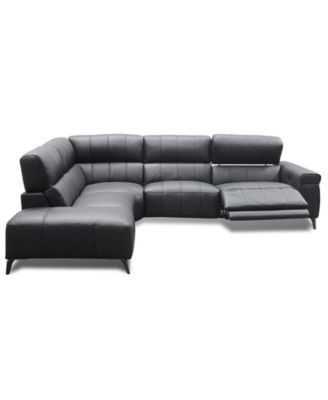Wyndill 2-Pc. Leather Sectional with 1 Power Recliner, Exclusively at Macy's