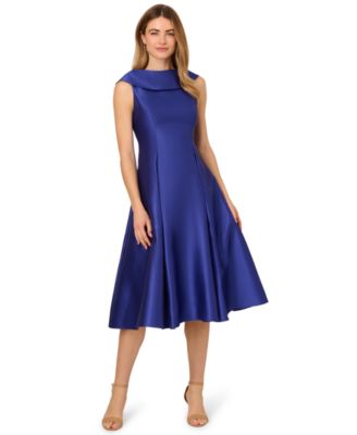 Adrianna Papell - Women's Boat Neck Sleeveless Fit & Flare Dress
