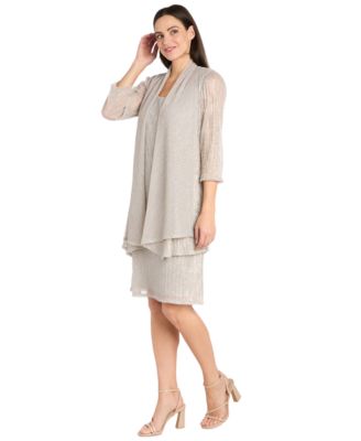 Women's Metallic Crinkle 2-Pc. Dress