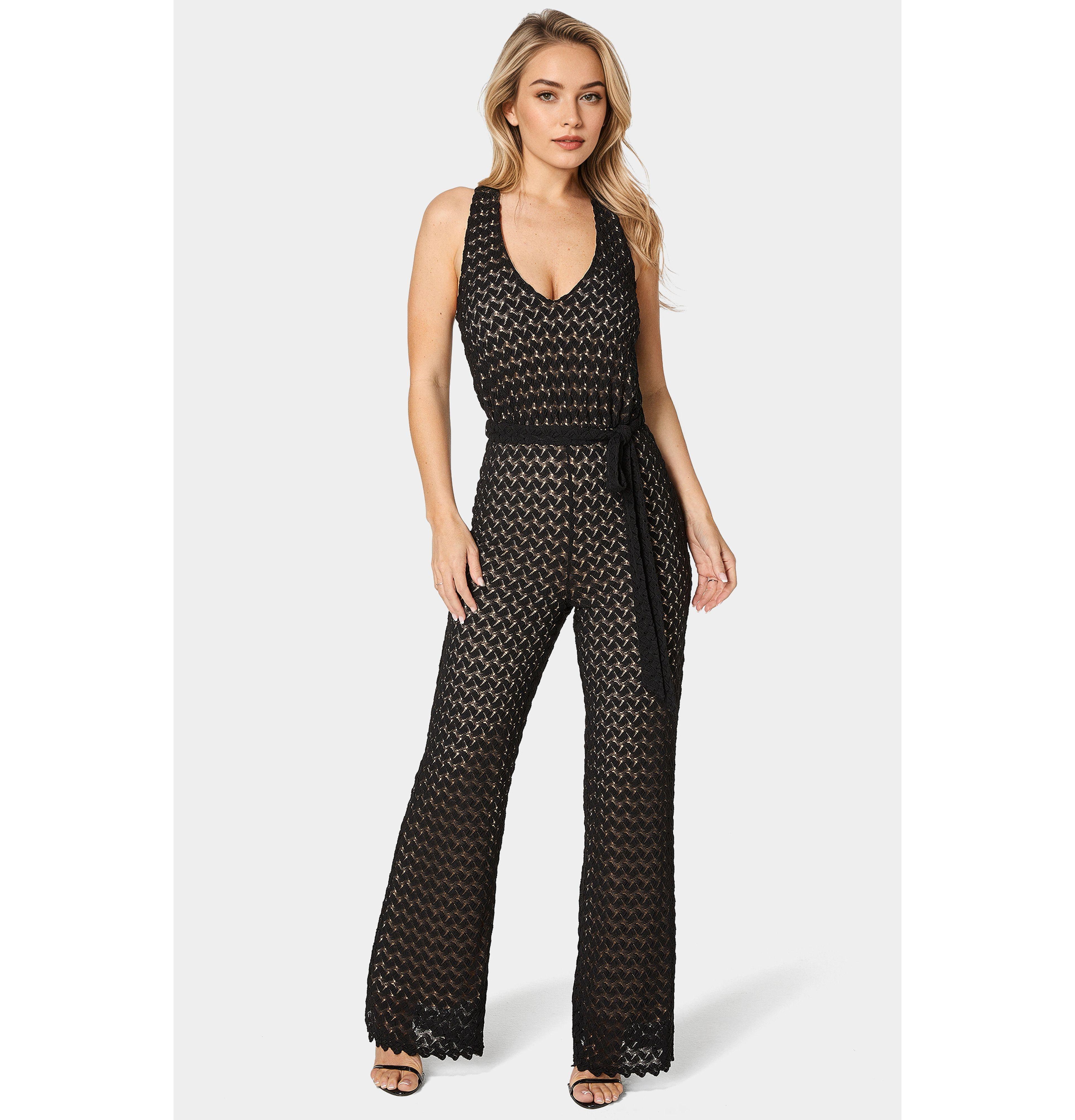Bebe Women's Lace V-Neck Jumpsuit