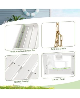 54 Inch HDPE Patio Porch Swing with Cup Holder