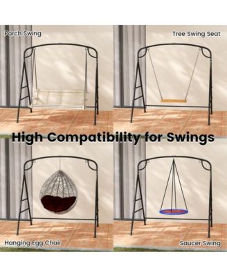 Outdoor Metal Swing Stand with 4 Support Bars and 2 Hanging Ways