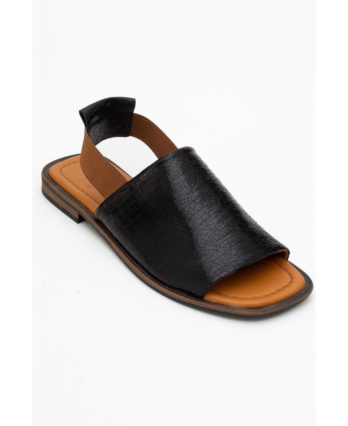 Fuela Leather Elastic Flat Sandals (Women) - Beige suede leather