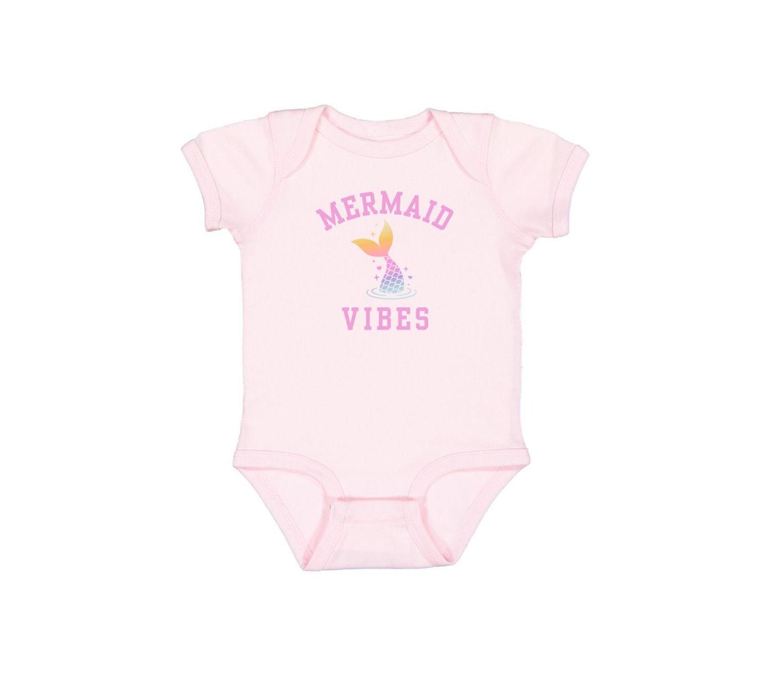 Baby Girls Mermaid Vibes Short Sleeve Bodysuit