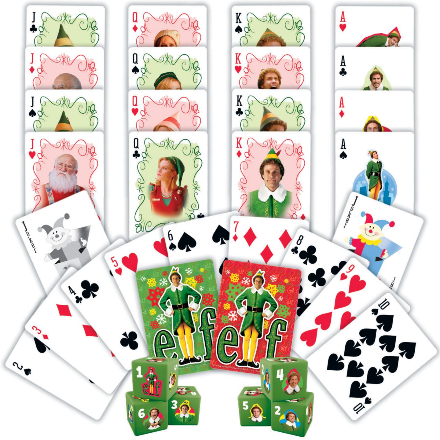 Детские игрушки MasterPieces Puzzles Elf 2-Pack Playing Cards & Dice Set, Ages 6+ — фото 2