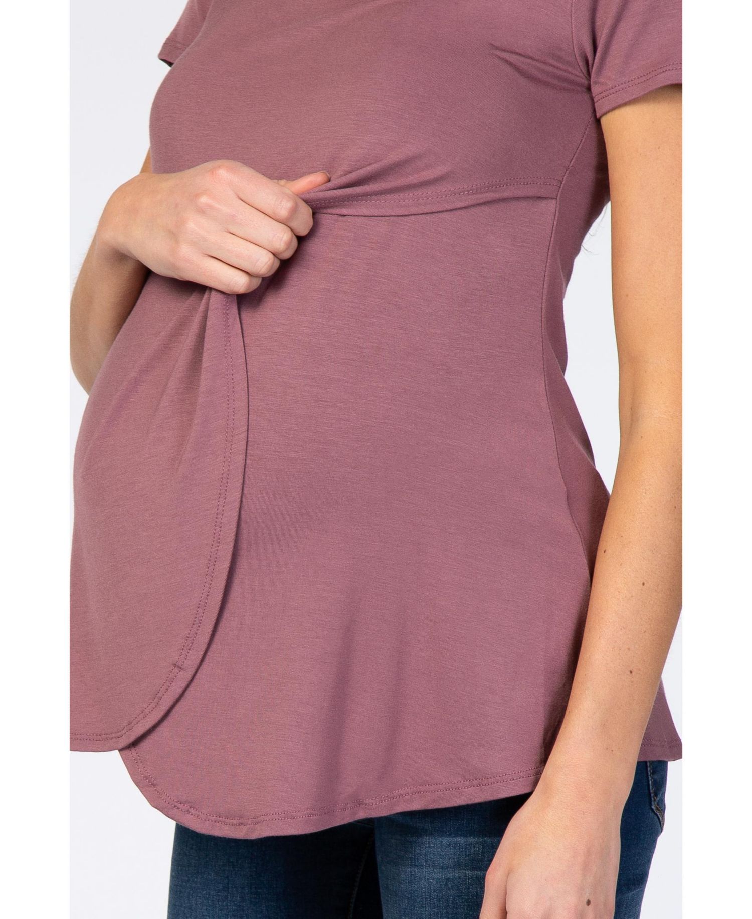 Women's Mauve Layered Wrap Front Nursing Top