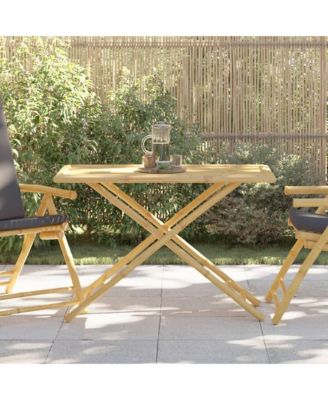 Folding Patio Table 43.3"x21.7"x29.5" Bamboo
