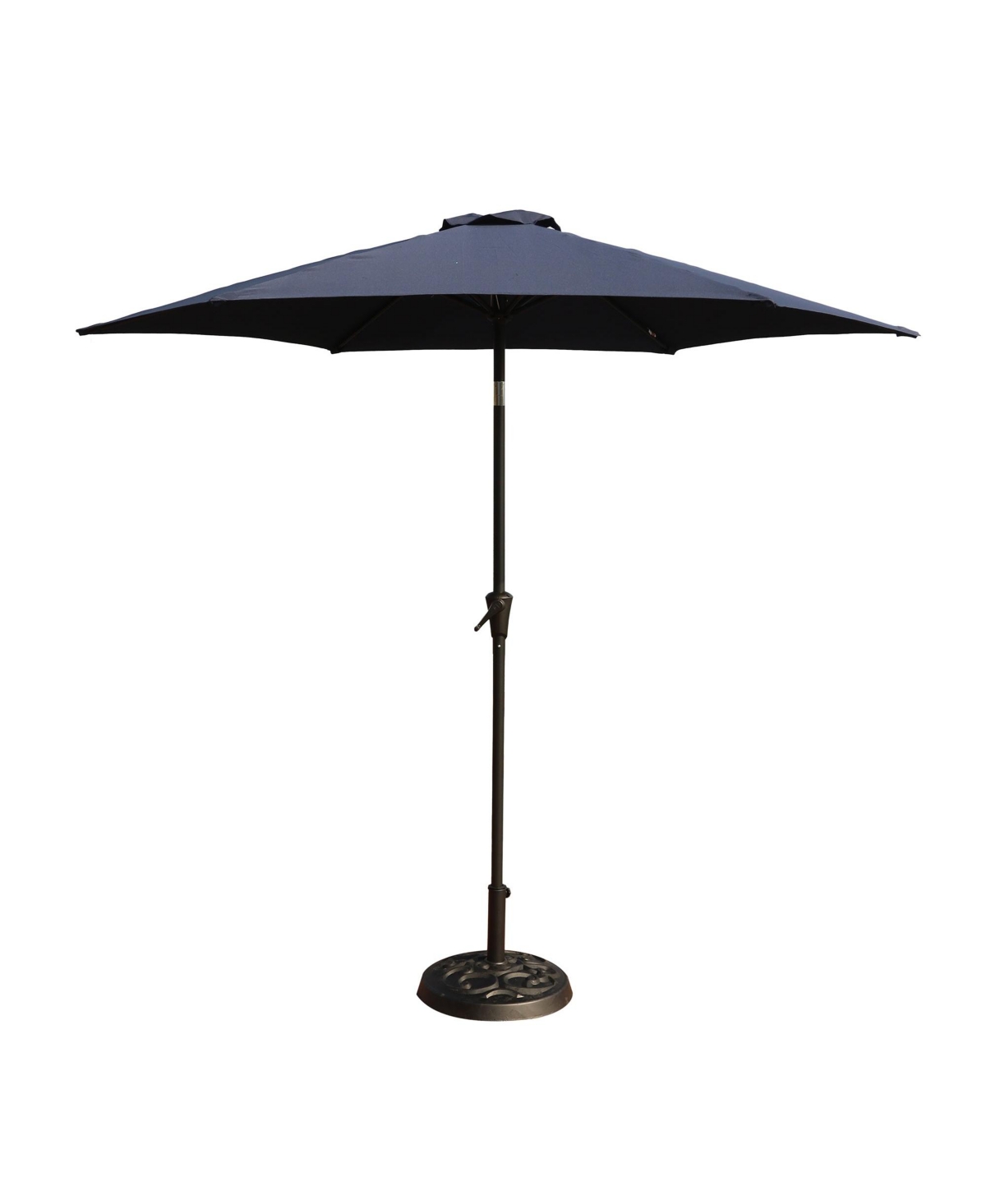 8.8 feet Outdoor Aluminum Patio Umbrella, Market Umbrella with 33 pounds Round Resin Umbrella Base - Blue