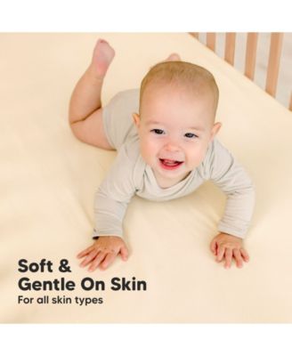 2pk Soothe Fitted Crib Sheets Neutral, Baby Crib Sheets, Fits Standard Nursery Baby Mattress