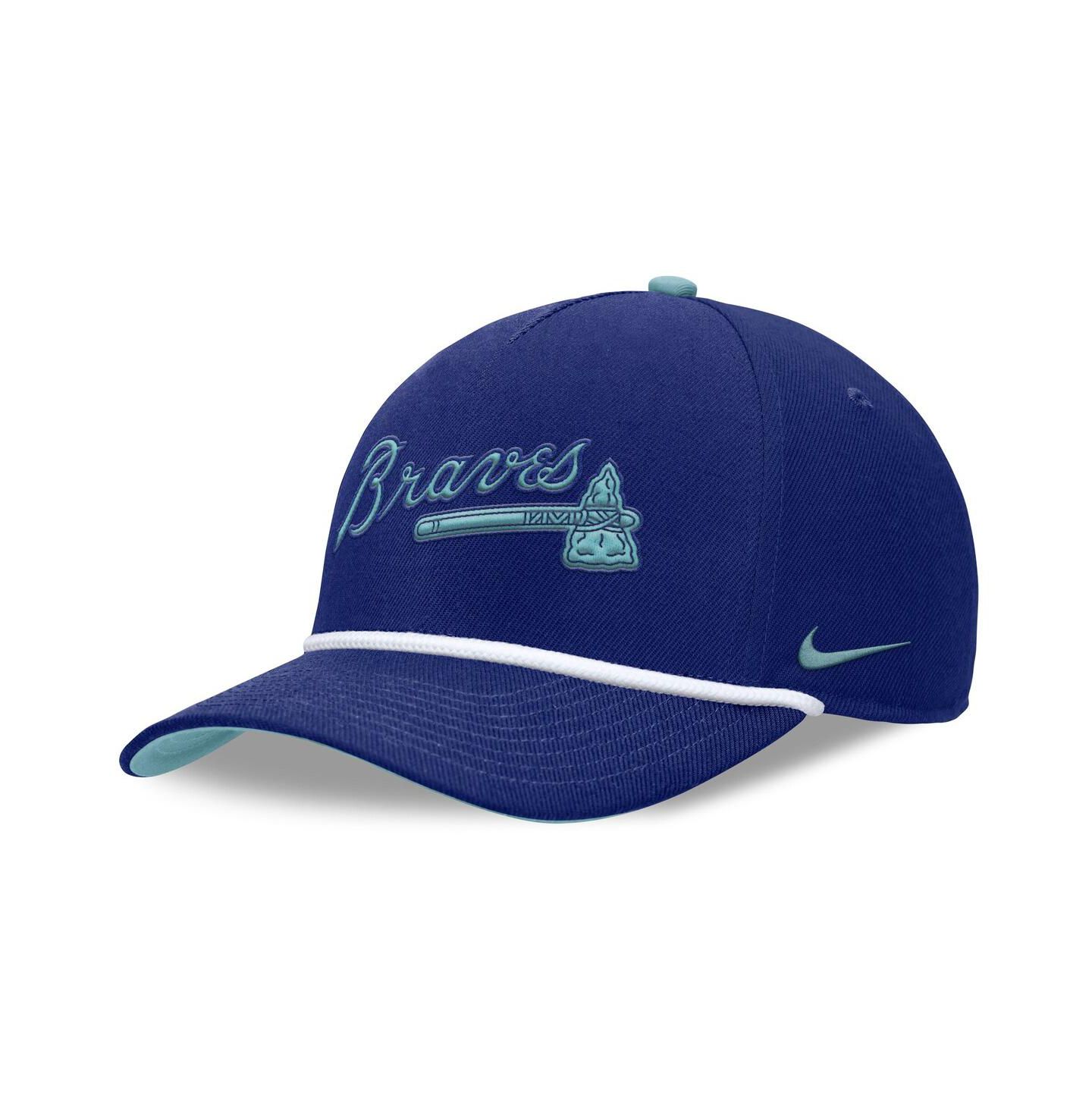 Мужская кепка Nike Royal Atlanta Braves Father's Day Rise Adjustable Hat — фото 4