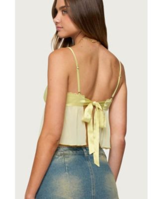 Womens Krisa Sheer Chiffon Babydoll Top