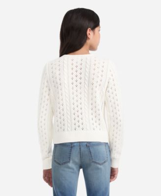 Girls Cropped Cable Cardigan Sweater