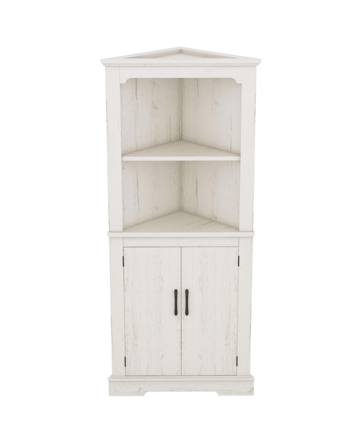 Tall Corner Cabinet with Doors, Multi-Room Storage for Living Room, Bathroom, Dining Room, Kitchen - Black