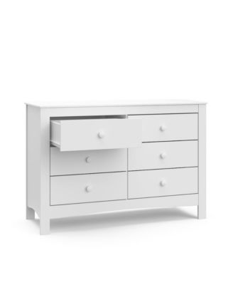 Noah 6 Drawer Double Dresser (White) - 6 Drawer Double Dresser for Kids