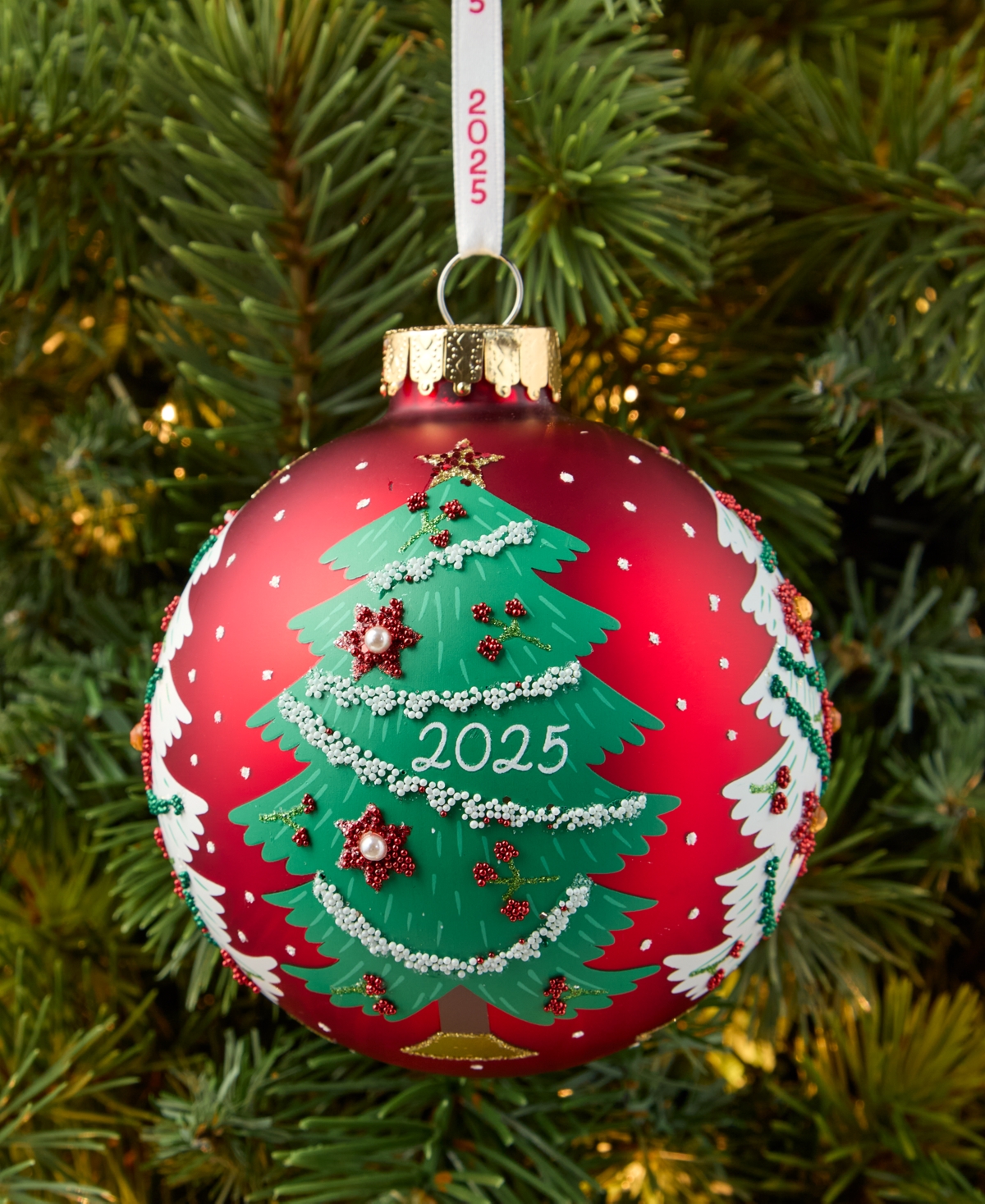 Holiday Lane Heritage Christmas Tree Ball Ornament, Macy's Exclusive In Transparent