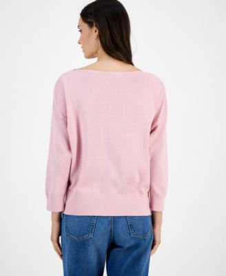 Women's Boat-Neck Dolman Shimmer Sweater 