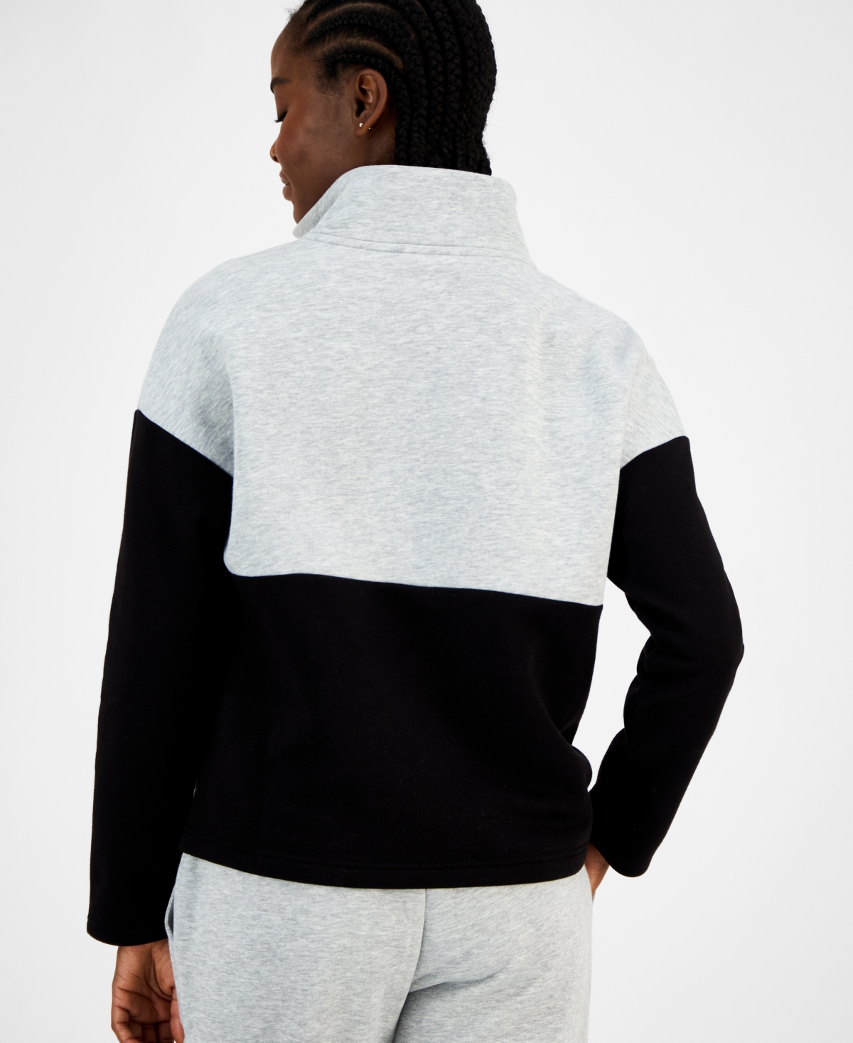 Tommy Hilfiger Women's Colorblock Quarter Zip Sweatshirt In Black