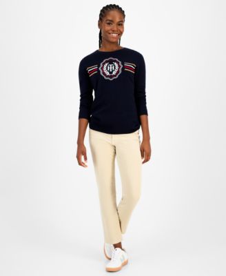Women's Cotton Crest Crewneck Sweater