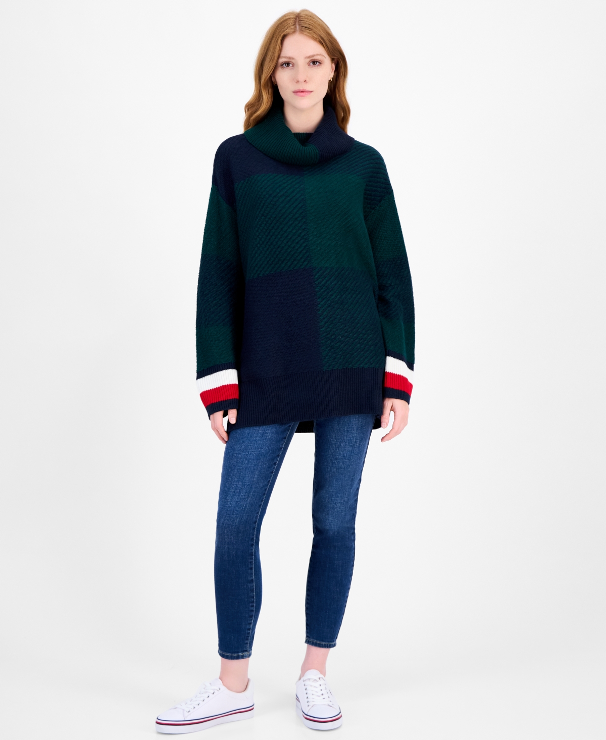 Tommy Hilfiger Women's Plaid Cowlneck Sweater In Multi
