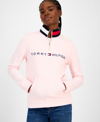 Tommy Hilfiger - Women's Quarter Zip Embroidered Logo Sweatshirt