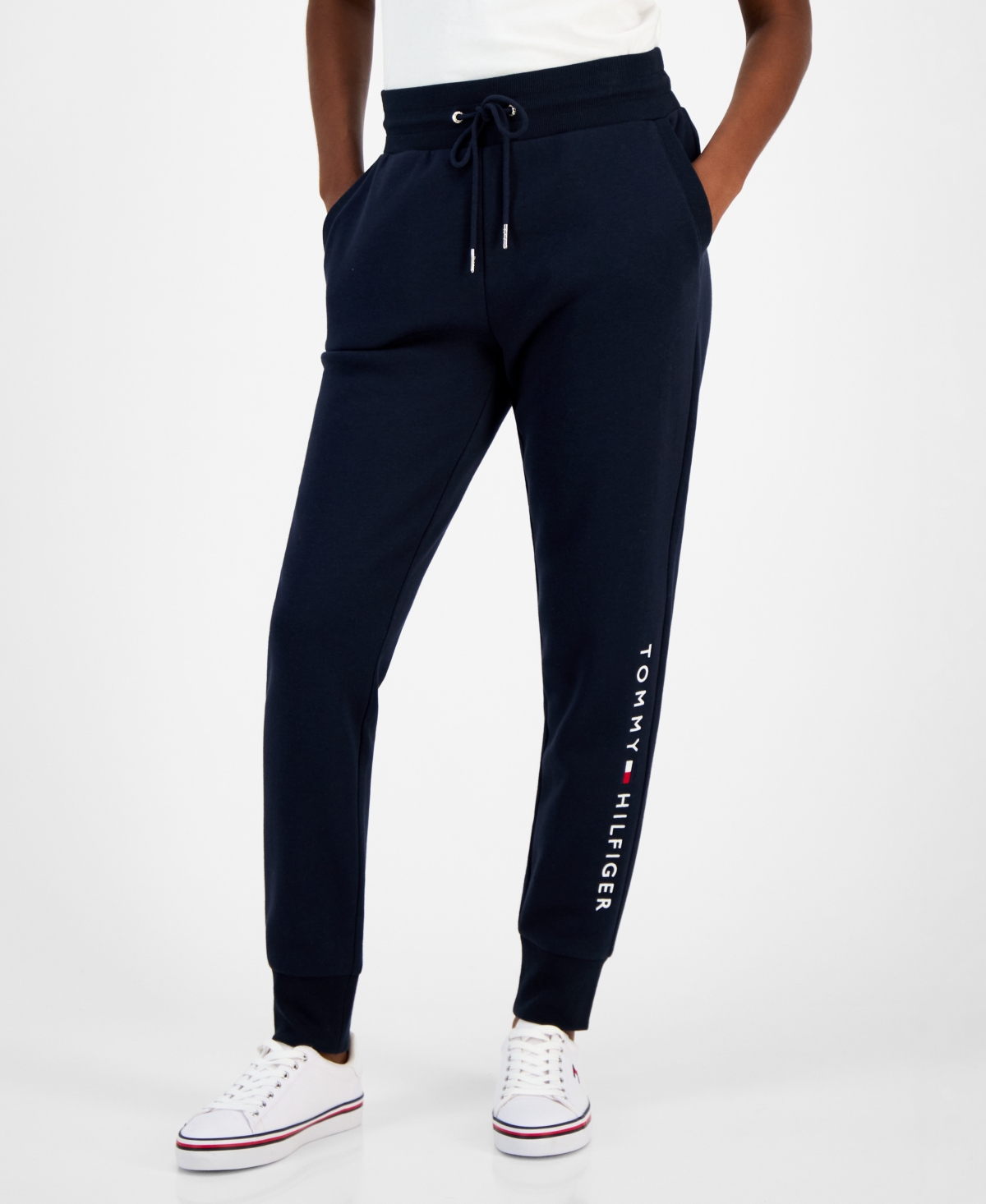 Tommy Hilfiger Women's Solid Logo Joggers In Blue
