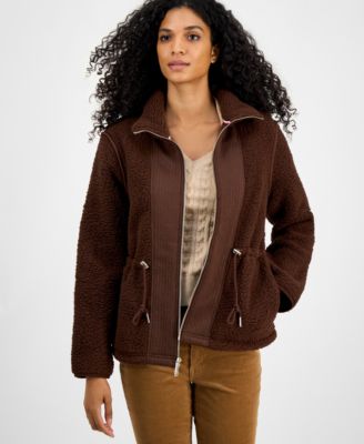 Women's Sherpa Zip-Front Long-Sleeve Jacket 