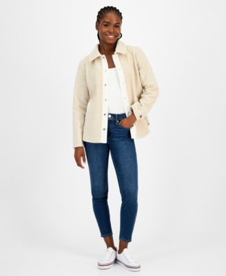 Women's Faux-Sherpa Snap-Front Jacket