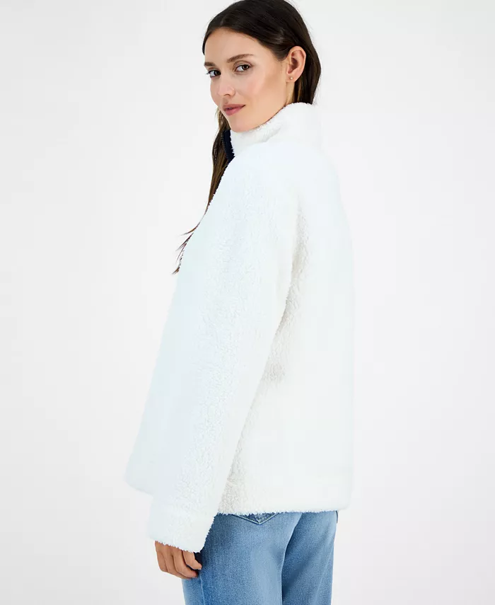Women's Quarter-Zip Faux-Sherpa Jacket - thumbnail 2