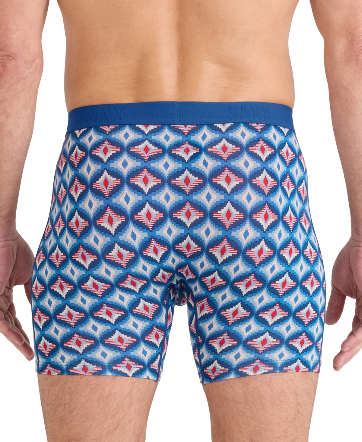 Saxx Men's Vibe Xtra Slim-fit Printed Boxer Briefs In Blue