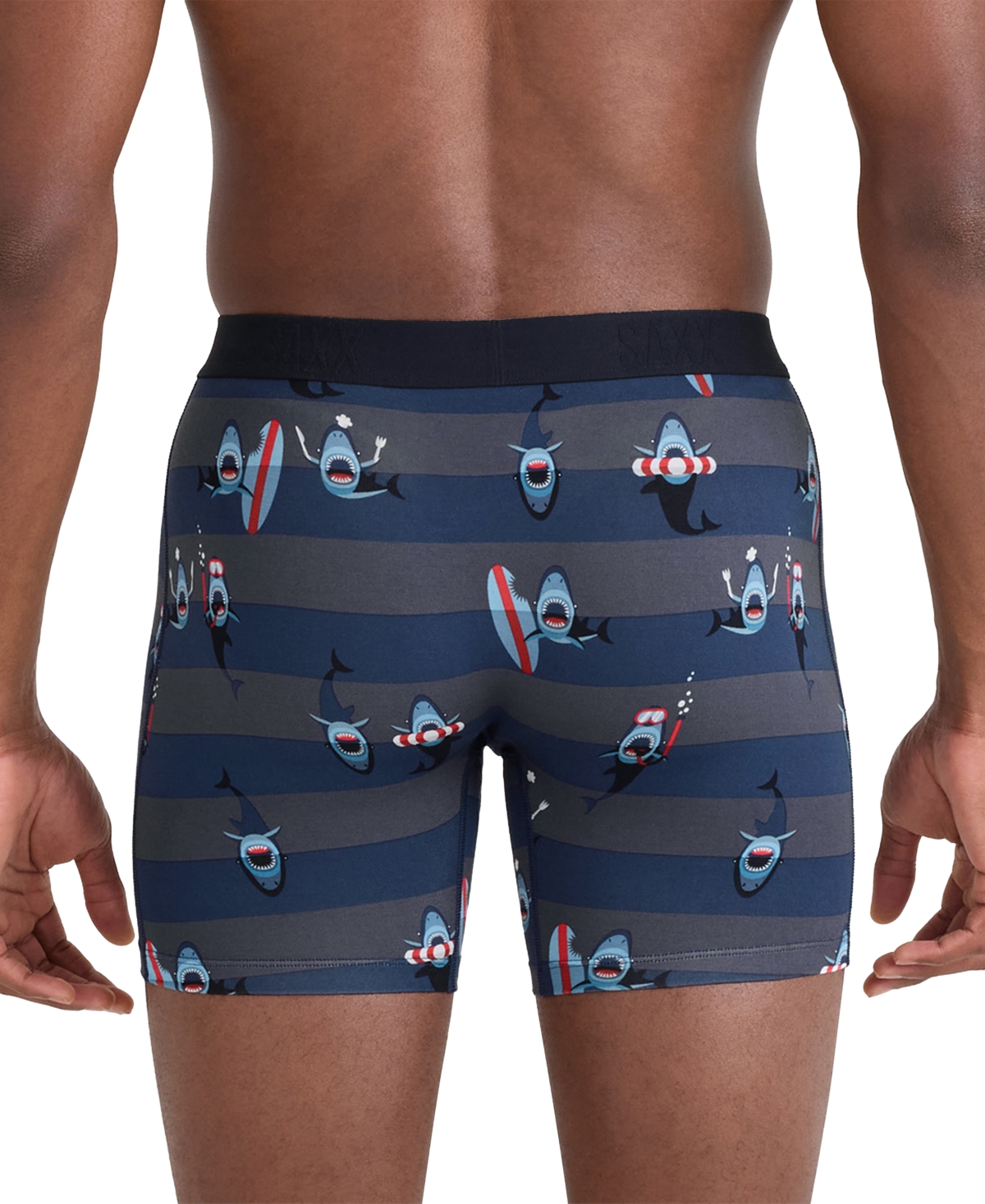 Saxx Men's Vibe Xtra Slim-fit Printed Boxer Briefs In Blue