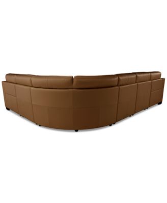 Julius II 6-Pc. Leather L Sectional with 2 Power Recliners, Macy's Exclusive