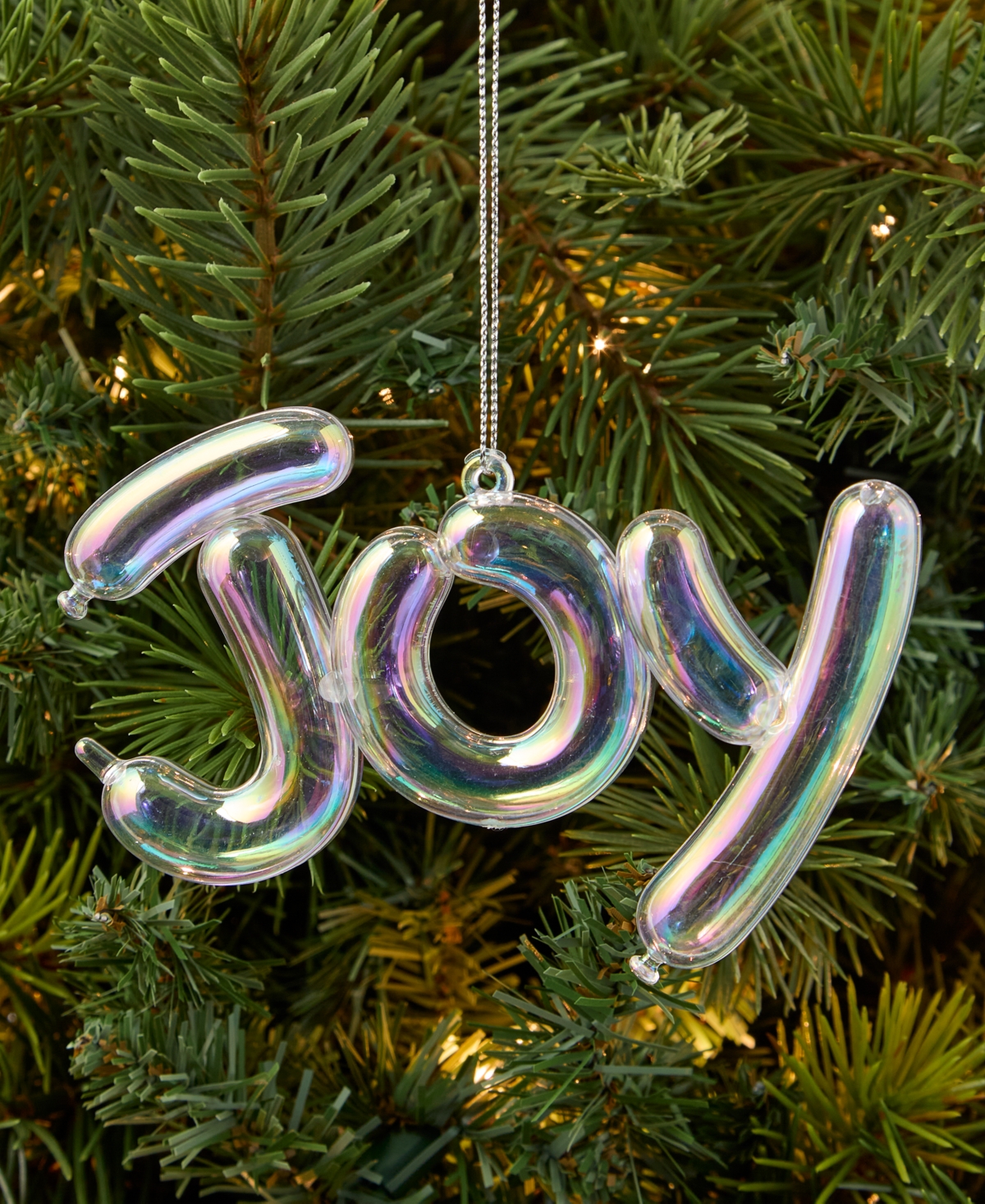 Holiday Lane Pastel Shine Iridescent Joy Ornament, Macy's Exclusive In Transparent