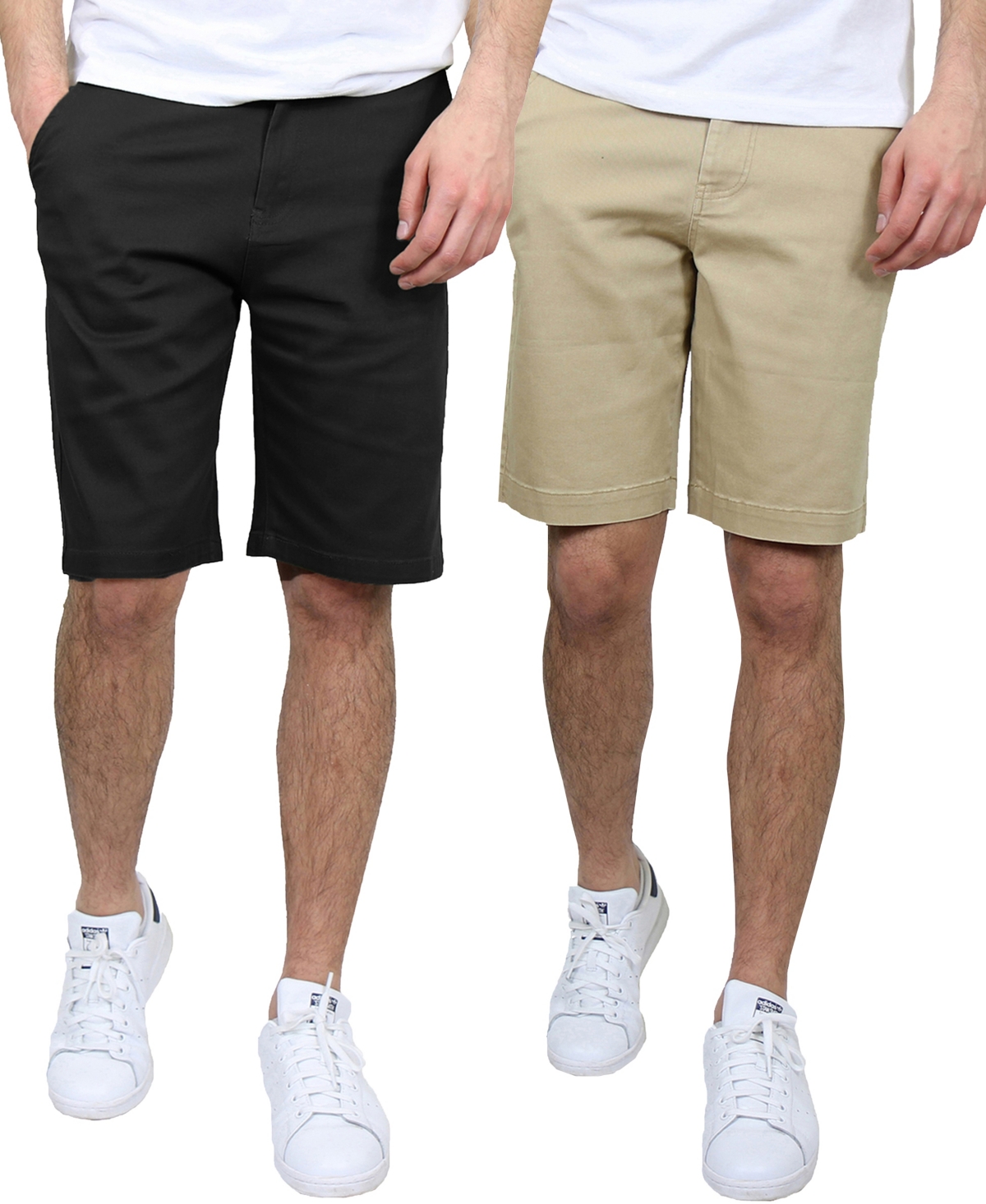 Men's 2-Pack Flex Stretch Chino Shorts - Khaki, Navy