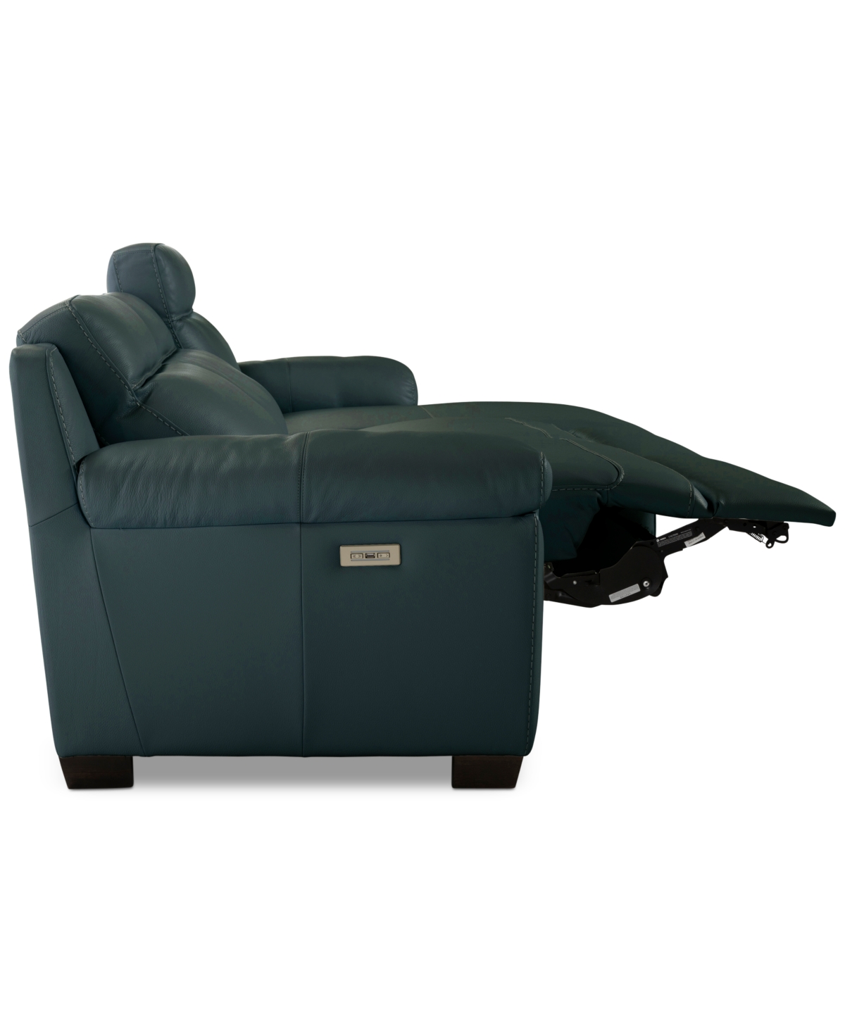 Macy's Julius Ii 3-pc. Leather Chaise Sectional With 2 Power Recliners,  Exclusive In Blue