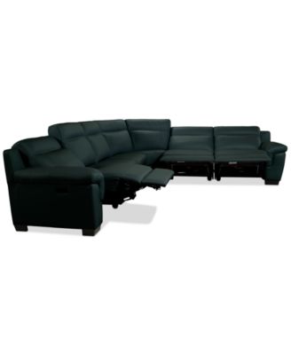 Julius II 6-Pc. Leather L Sectional with 3 Power Recliners, Macy's Exclusive