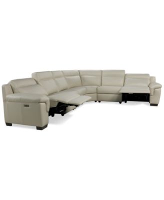 Julius II 6-Pc. Leather L Sectional with 2 Power Recliners, Macy's Exclusive