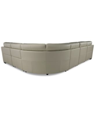 Julius II 6-Pc. Leather L Sectional with 3 Power Recliners, Macy's Exclusive