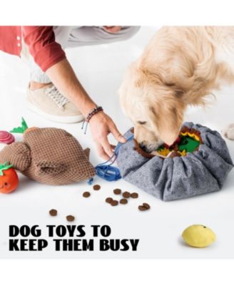 7-in-1  Turkey Dog Toy,Big Turkey Puzzle Toy with 6 Squeaky Veggie Plush Toy, Interactive Enrichment Dog Toys for All Breeds