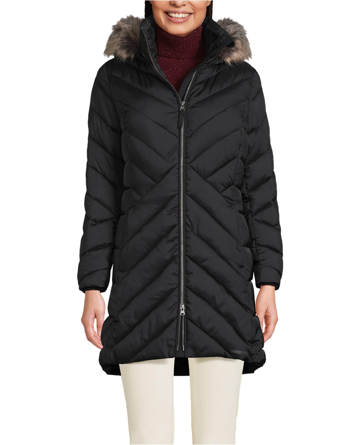 Lands' End Women's Insulated Cozy Fleece Lined Winter Coat